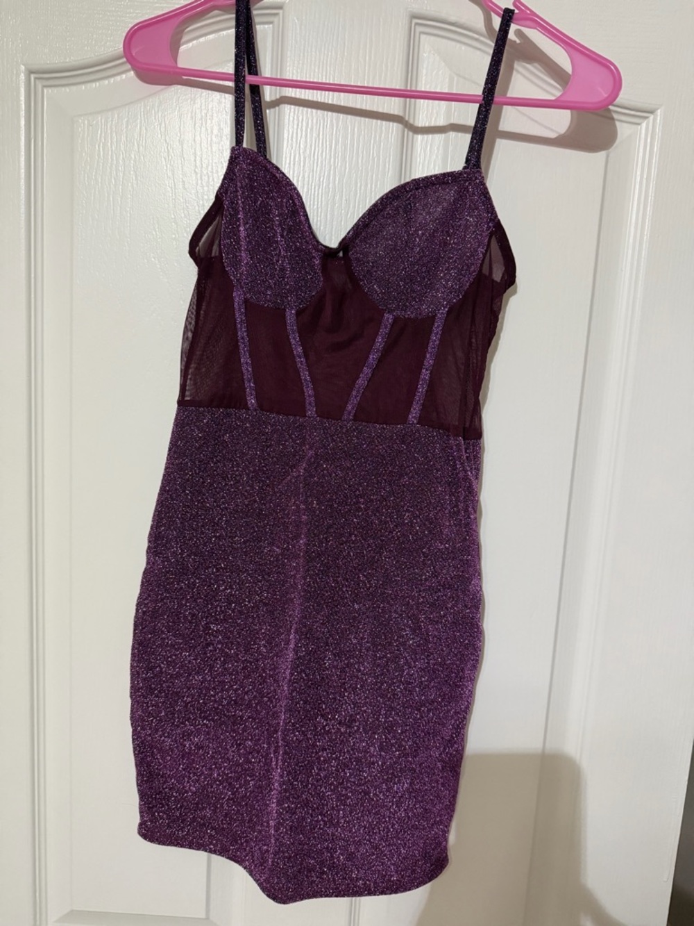 SHEIN Purple Glitter Bodycon Mini Dress